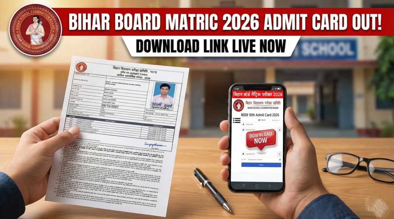 Bihar Board matric (10th) Admit Card 2026: बिहार बोर्ड मैट्रीक एडमिट कार्ड डायरेक्ट डाउनलोड लिंक ?