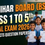 Bihar Board Class 1 to 5th Annual Exam 2026 All Subjects Question paper