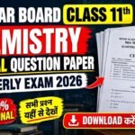 18 September Class 11th Chemistry Original Question Paper Quarterly exam 2026